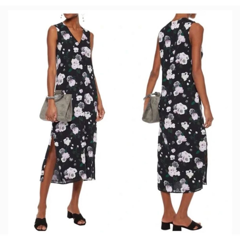 Equipment Connery Floral Silk Midi Dress size XS